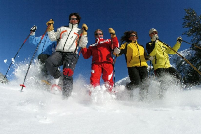  在 Parc du Queyras 中穿雪鞋行走 
